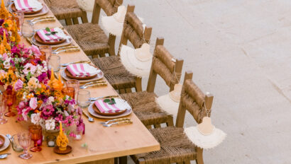 Destination Wedding at the Viceroy Los Cabos Mexico. Wedding tablescape designed by Rafanelli Events.
