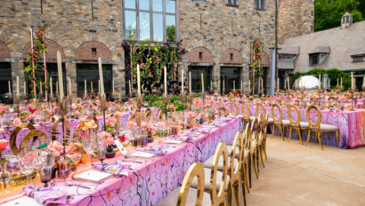Colorful wedding reception. Designed by Rafanelli Events.